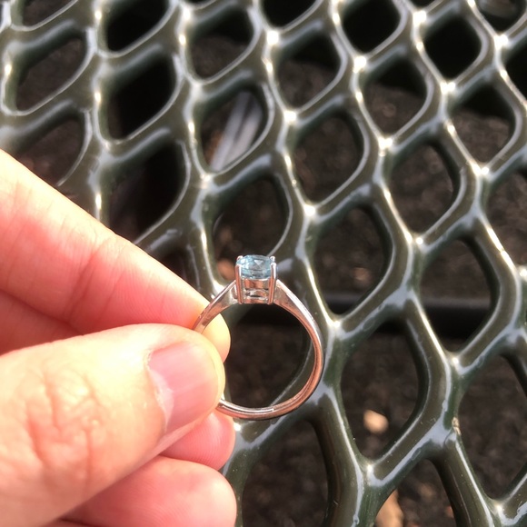 Aquamarine silver color ring - Picture 7 of 7